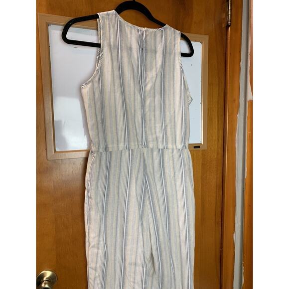 Anthropologie DREW Striped Linen Blend Sleeveless Wide Leg Jumpsuit Size Small - Picture 4 of 4